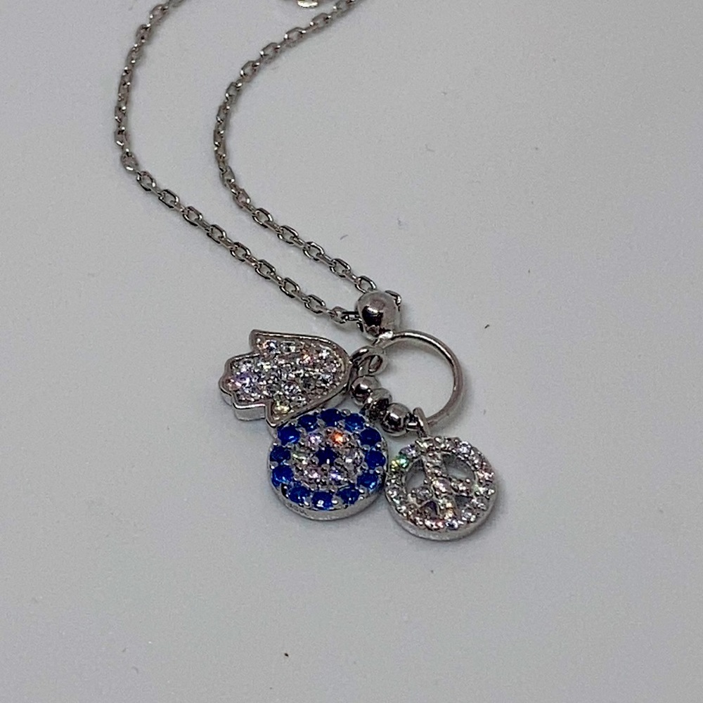 Linx and More Sterling Silver necklace hands - new